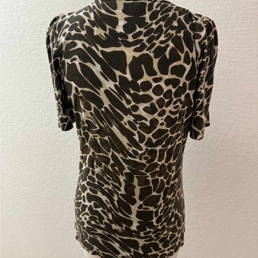 Laurel by Escada Vintage Animal Print Blouse Size 6 Designer Chic - Picture 11 of 13